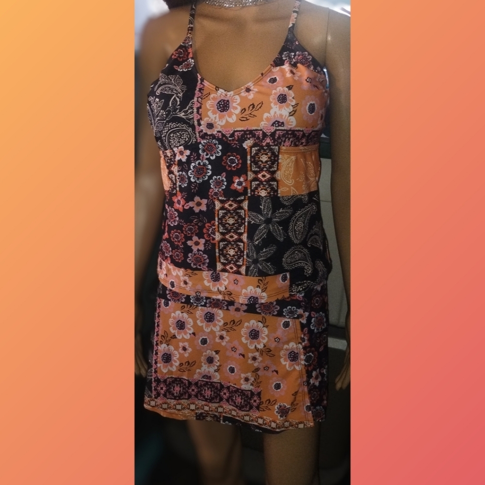 NWT Vintage Inspired 2 Piece Swimsuit with Skirt Overlay by Sea Fancy